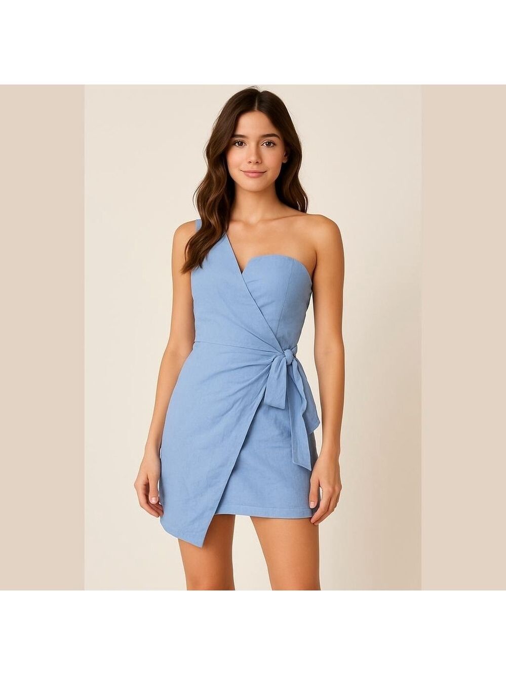 4SI3NNA one shoulder wrap dress
